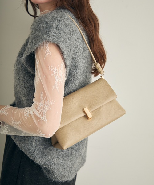 Lunea（ルネア）の「2wayスクエアワンハンドルバッグ/２種類のショルダー紐付き（ショルダーバッグ・レディース・ベージュ/ダークブラウン/ブラック/ブラウン/キャメル/ピンク・FREE）」の13枚目の写真