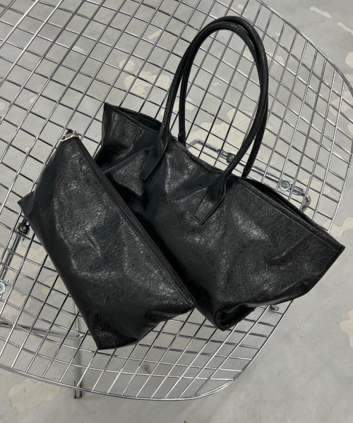 セール】ビーガンレザー2WAYビックBAG（トートバッグ）｜Trish