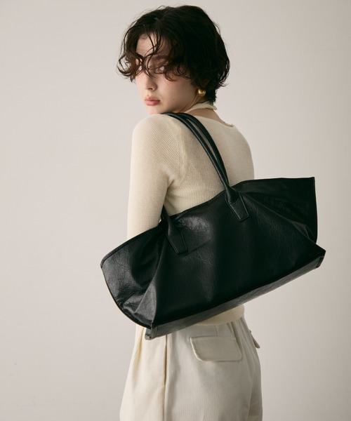 セール】ビーガンレザー2WAYビックBAG（トートバッグ）｜Trish