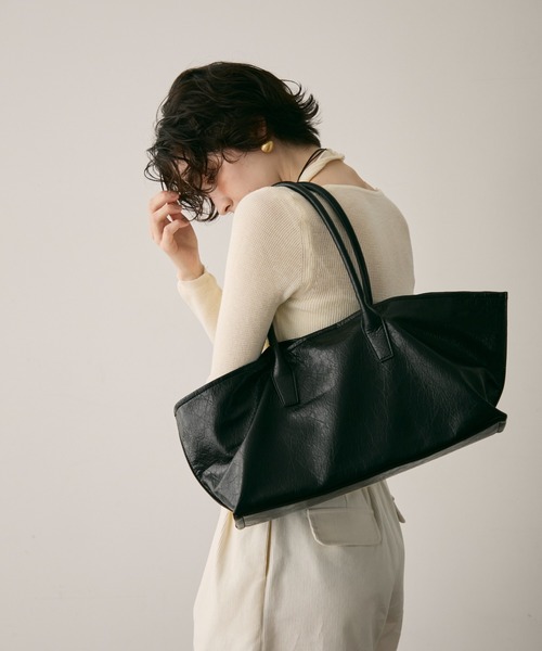 セール】ビーガンレザー2WAYビックBAG（トートバッグ）｜Trish