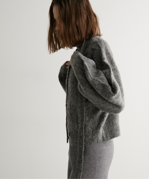 LOSCa（ロスカ）の「ウール混チョーカーニットカーディガン（ニット/セーター・レディース・チャコールグレー/オリーブ/グレイッシュベージュ・FREE）」の9枚目の写真