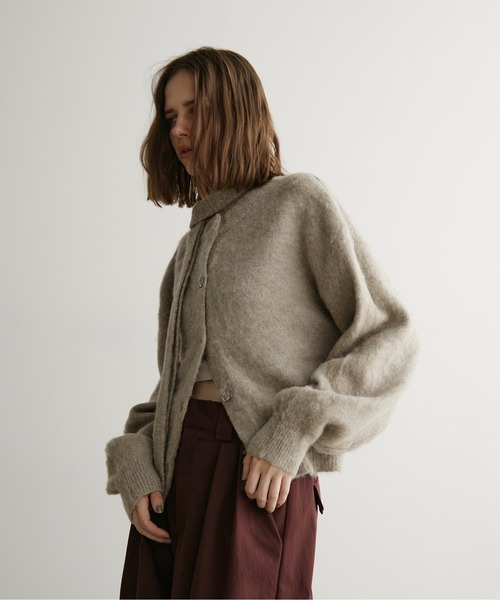 LOSCa（ロスカ）の「ウール混チョーカーニットカーディガン（ニット/セーター・レディース・チャコールグレー/オリーブ/グレイッシュベージュ・FREE）」の19枚目の写真