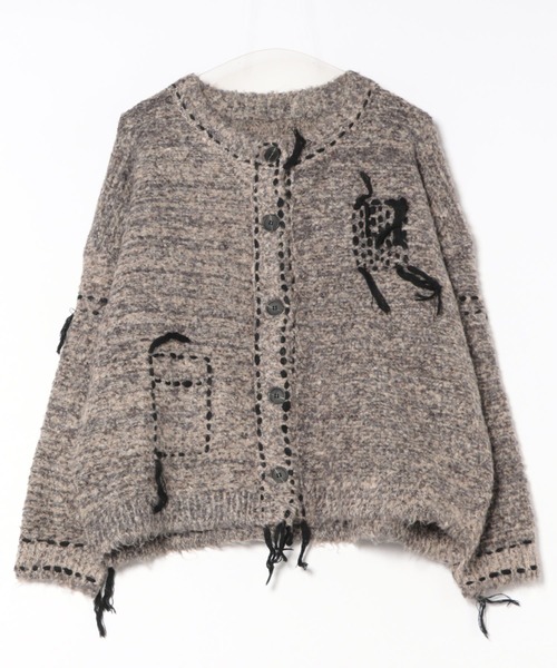 LAULEN(ローレン)の「wool blend melange stitch knit cardigan /ウールブレンドメランジステッチニットカーディガン(カーディガン/ボレロ・レディース・チャコールグレー/ベージュ/ブラウン・FREE)」の3枚目の写真