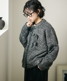 wool blend melange stitch knit cardigan /ウールブレンドメランジステッチニットカーディガン