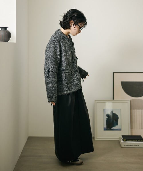 LAULEN(ローレン)の「wool blend melange stitch knit cardigan /ウールブレンドメランジステッチニットカーディガン(カーディガン/ボレロ・レディース・チャコールグレー/ベージュ/ブラウン・FREE)」の20枚目の写真