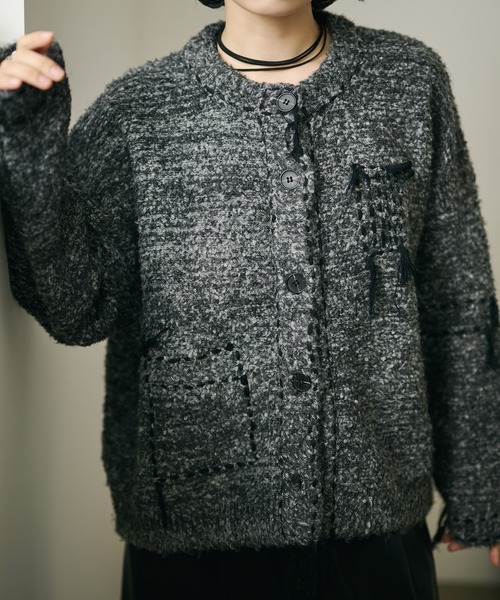 LAULEN(ローレン)の「wool blend melange stitch knit cardigan /ウールブレンドメランジステッチニットカーディガン(カーディガン/ボレロ・レディース・チャコールグレー/ベージュ/ブラウン・FREE)」の17枚目の写真