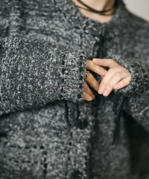 LAULEN(ローレン)の「wool blend melange stitch knit cardigan /ウールブレンドメランジステッチニットカーディガン(カーディガン/ボレロ・レディース・チャコールグレー/ベージュ/ブラウン・FREE)」の16枚目の写真