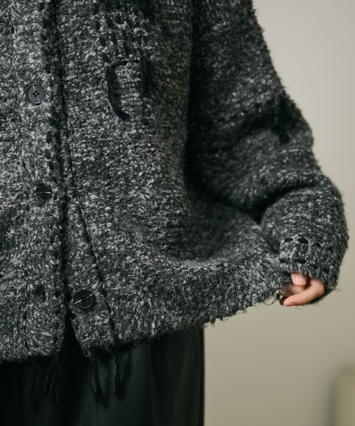 LAULEN(ローレン)の「wool blend melange stitch knit cardigan /ウールブレンドメランジステッチニットカーディガン(カーディガン/ボレロ・レディース・チャコールグレー/ベージュ/ブラウン・FREE)」の11枚目の写真