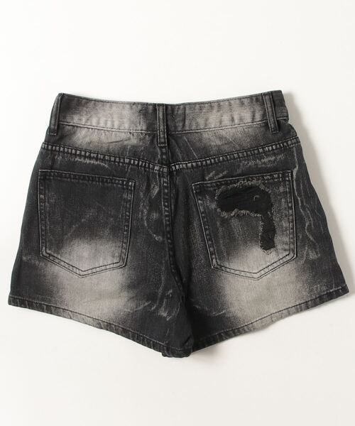 .KOM(ドットコム)の「A'GEM/9 × .kom 『.KOM/ドットケーオーエム』 Y2K Washed Big Pocket Denim Shorts/Y2K ウォッシュ加工 ビッグポケット デニムショートパンツ(デニムパンツ・レディース・ブラック・S)」の9枚目の写真