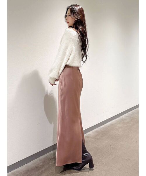 MERCURYDUO（マーキュリーデュオ）の「ミニシャギーオフショルニット（ニット/セーター・レディース・アイボリー/ベビーピンク/グレー/ブラウン/ラベンダー・FREE）」の9枚目の写真