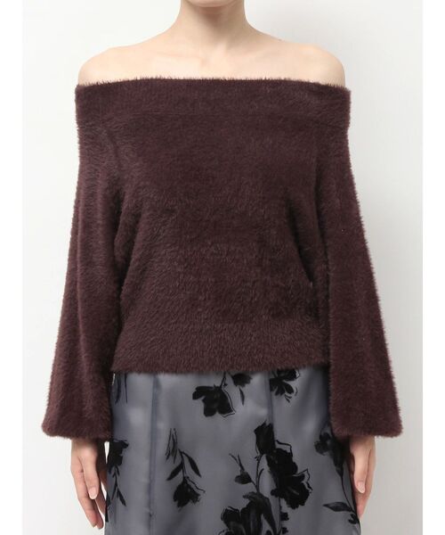 MERCURYDUO（マーキュリーデュオ）の「ミニシャギーオフショルニット（ニット/セーター・レディース・アイボリー/ベビーピンク/グレー/ブラウン/ラベンダー・FREE）」の11枚目の写真