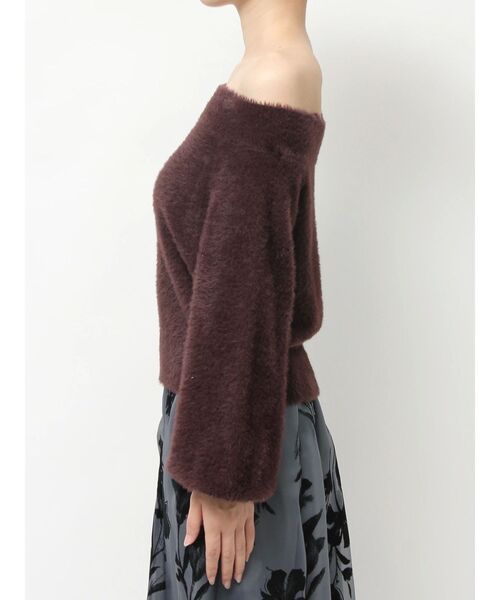 MERCURYDUO（マーキュリーデュオ）の「ミニシャギーオフショルニット（ニット/セーター・レディース・アイボリー/ベビーピンク/グレー/ブラウン/ラベンダー・FREE）」の12枚目の写真