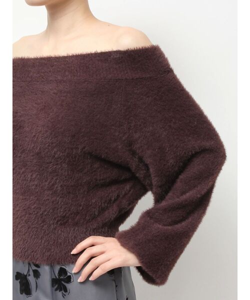 MERCURYDUO（マーキュリーデュオ）の「ミニシャギーオフショルニット（ニット/セーター・レディース・アイボリー/ベビーピンク/グレー/ブラウン/ラベンダー・FREE）」の15枚目の写真