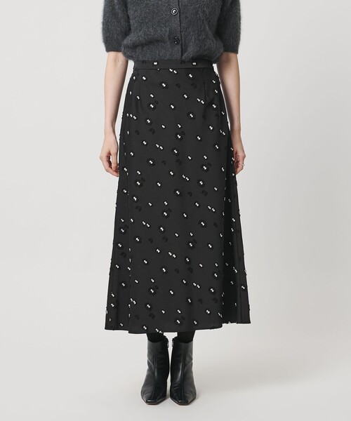 ♦ラストチャンス♦1番人気♦【美品】慈雨❋ジャガード変形ロングスカート 美品 慈雨 センソユニコ 変形スカート ジャガード切替 40 ゆったり