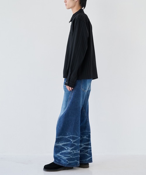 Jieda(ジエダ)の「【JieDa】WOOL STRIPE ZIP SHIRT(シャツ/ブラウス・メンズ・グレー/ブラック・1/2)」の4枚目の写真