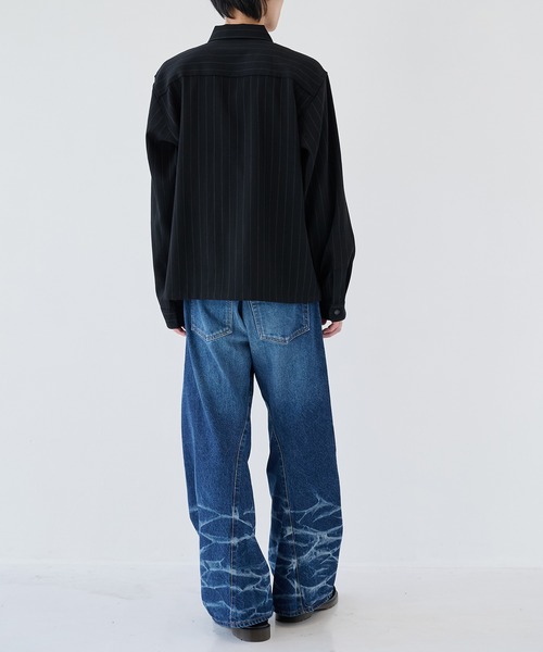 Jieda(ジエダ)の「【JieDa】WOOL STRIPE ZIP SHIRT(シャツ/ブラウス・メンズ・グレー/ブラック・1/2)」の5枚目の写真