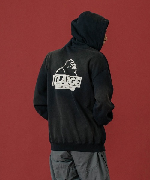 DISCHARGE PRINTED SLANTED OG HOODED SWEATSHIRT（パーカー）｜XLARGE