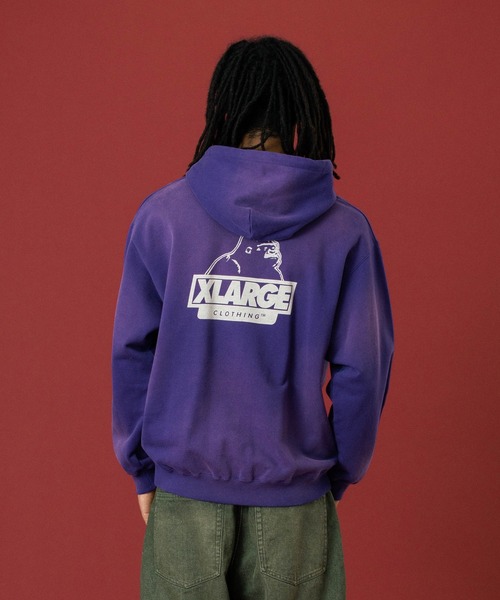 DISCHARGE PRINTED SLANTED OG HOODED SWEATSHIRT（パーカー）｜XLARGE