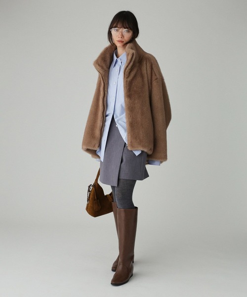 BABYLONE（バビロン）の「ファーショートコート（ブルゾン）」 - WEAR