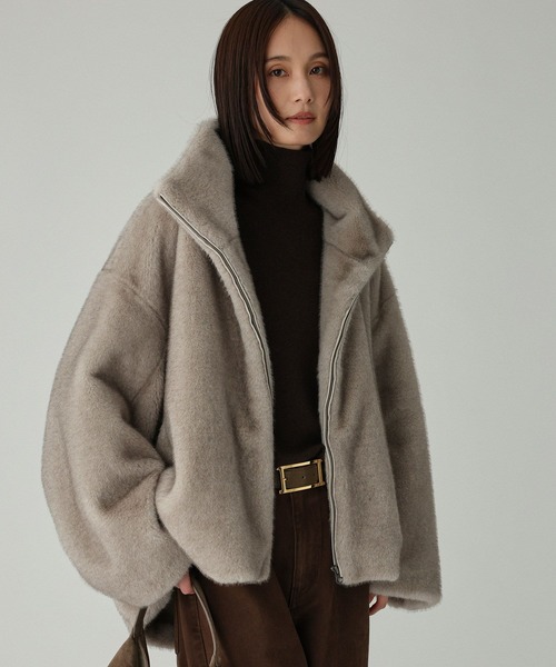 BABYLONE（バビロン）の「ファーショートコート（ブルゾン）」 - WEAR