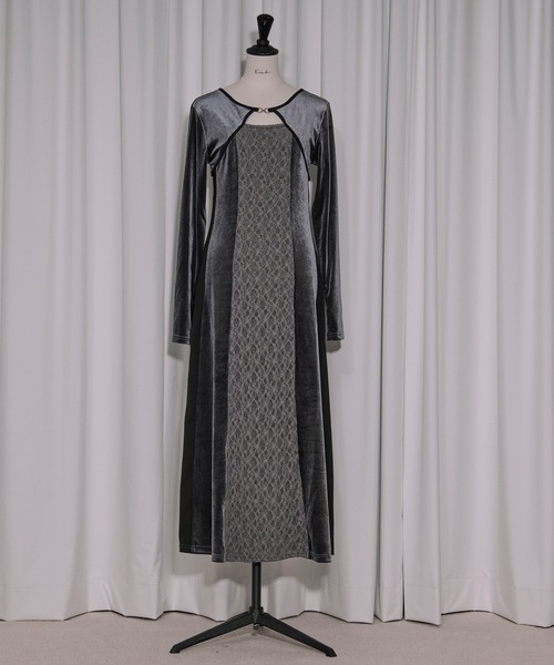 lingerie layered one-piece ボレロデザインベロアワンピース