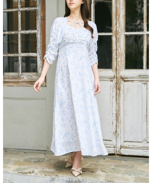 LANTINAM(ランティナム)の「Little Flower Bolero Set Dress(ワンピース・レディース・ネイビー/ホワイト・SMALL/MEDIUM)」の6枚目の写真