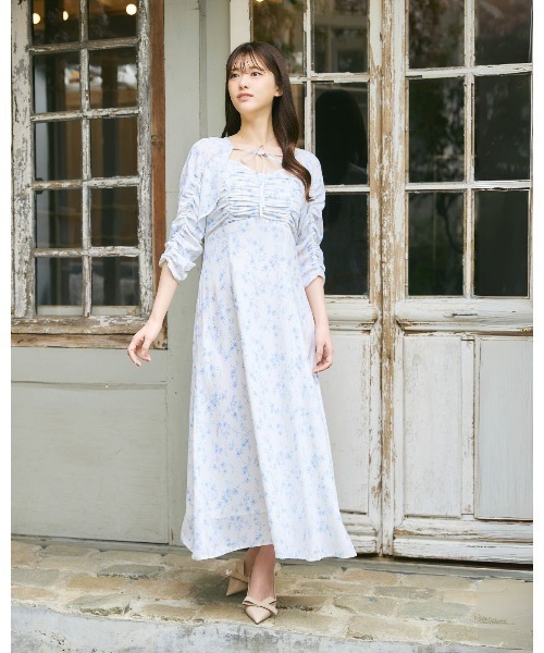 LANTINAM(ランティナム)の「Little Flower Bolero Set Dress(ワンピース・レディース・ネイビー/ホワイト・SMALL/MEDIUM)」の3枚目の写真