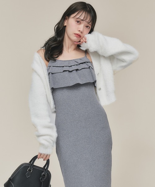 fupel(フぺル)の「back open no sleeve turtle knit ensemble / バックオープンノースリーブタートルニットアンサンブル(アンサンブル・レディース・アイボリー/ピンク・FREE)」の10枚目の写真