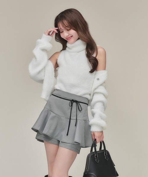 fupel(フぺル)の「back open no sleeve turtle knit ensemble / バックオープンノースリーブタートルニットアンサンブル(アンサンブル・レディース・アイボリー/ピンク・FREE)」の11枚目の写真