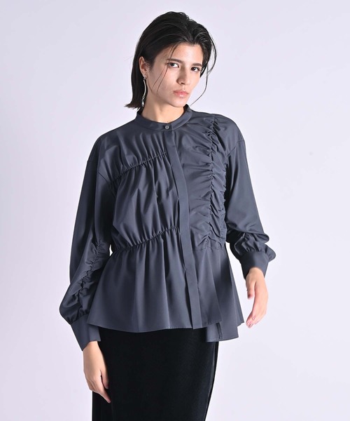 RAW FUDGE（ローファッジ）の「ランダムシャーリングブラウス（シャツ/ブラウス・レディース・オフホワイト/チャコールグレー/ブラック・M）」の22枚目の写真