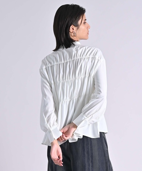 RAW FUDGE（ローファッジ）の「ランダムシャーリングブラウス（シャツ/ブラウス・レディース・オフホワイト/チャコールグレー/ブラック・M）」の16枚目の写真