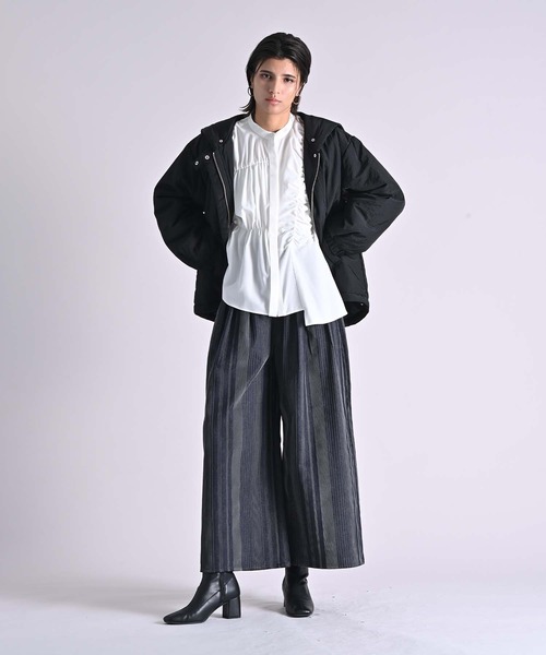 RAW FUDGE（ローファッジ）の「ランダムシャーリングブラウス（シャツ/ブラウス・レディース・オフホワイト/チャコールグレー/ブラック・M）」の20枚目の写真