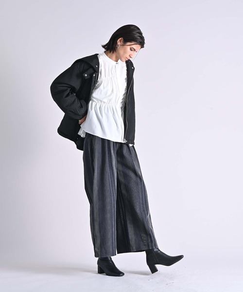 RAW FUDGE（ローファッジ）の「ランダムシャーリングブラウス（シャツ/ブラウス・レディース・オフホワイト/チャコールグレー/ブラック・M）」の19枚目の写真