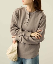 NAVY（ネイビー）の「nAvy リラックスFITワッフルヘンリーネックロングTシャツ（Tシャツ/カットソー）」