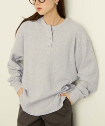NAVY（ネイビー）の「nAvy リラックスFITワッフルヘンリーネックロングTシャツ（Tシャツ/カットソー）」