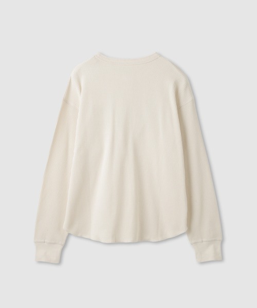 NAVY（ネイビー）の「nAvy リラックスFITワッフルヘンリーネックロングTシャツ（Tシャツ/カットソー・メンズ・ベージュ/チャコールグレー/杢グレー/アイボリー・XL/L/M/S）」の5枚目の写真