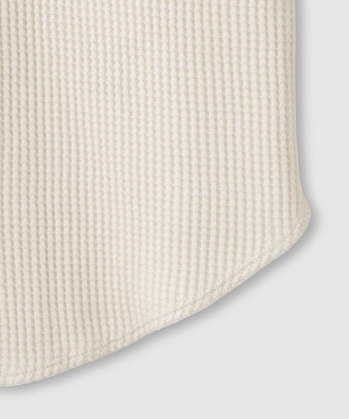 NAVY（ネイビー）の「nAvy リラックスFITワッフルヘンリーネックロングTシャツ（Tシャツ/カットソー・メンズ・ベージュ/チャコールグレー/杢グレー/アイボリー・XL/L/M/S）」の8枚目の写真