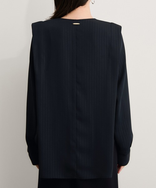 LE CERCLE par rope'（ルセルクルパーロペ）の「ラメストライプ2WAYヘムタックブラウス/セットアップ対応（シャツ/ブラウス・レディース・チャコールグレー/ベージュ/ネイビー・FREE）」の18枚目の写真