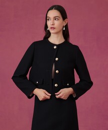 新品　試着のみ⭐︎ANAYI⭐︎ノーカラージャケット 黒 ANAYI ジャケット ノーカラージャケット ストレッチクロスノー