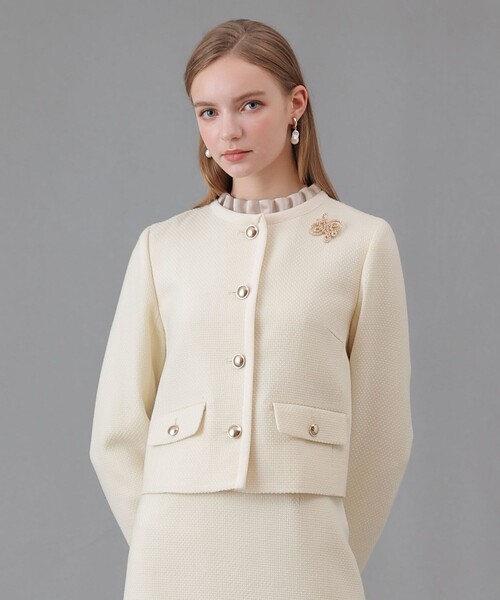 セットアップ対応商品】ウールプリペラノーカラージャケット（ノー