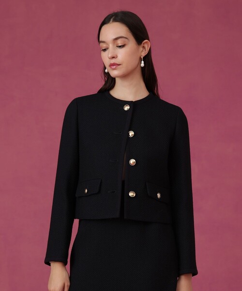 セットアップ対応商品】ウールプリペラノーカラージャケット（ノー