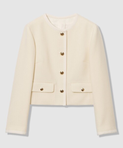 セットアップ対応商品】ウールプリペラノーカラージャケット（ノー