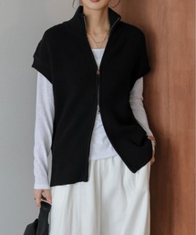 La-gemme | ハイネックWジップニットベスト(ベスト)