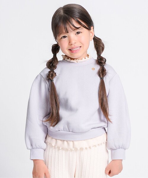 Seraph(セラフ)の「【ジュニア対応】バックリボンレイヤードトレーナー(スウェット・キッズ・チャコール/ラベンダー/グリーン・80/90/100/110/120/130/140)」の1枚目の写真