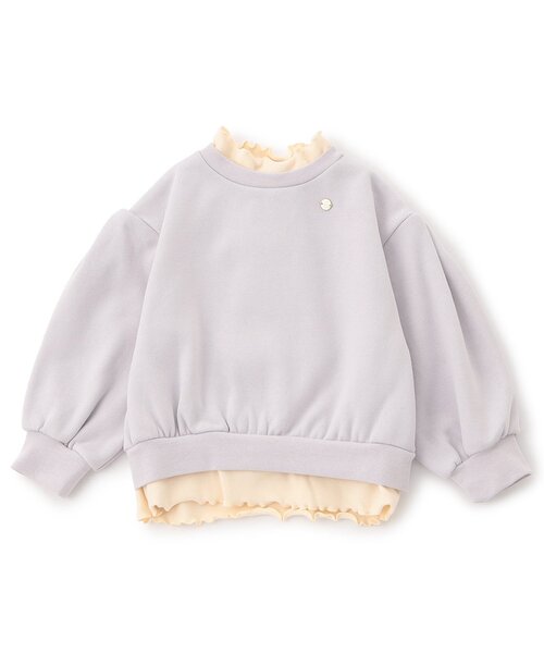 Seraph(セラフ)の「【ジュニア対応】バックリボンレイヤードトレーナー(スウェット・キッズ・チャコール/ラベンダー/グリーン・80/90/100/110/120/130/140)」の5枚目の写真