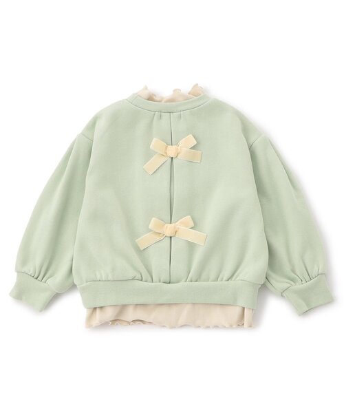 Seraph(セラフ)の「【ジュニア対応】バックリボンレイヤードトレーナー(スウェット・キッズ・チャコール/ラベンダー/グリーン・80/90/100/110/120/130/140)」の10枚目の写真