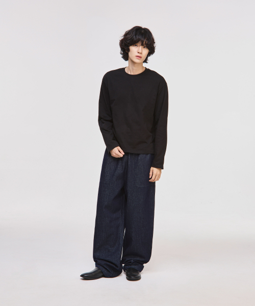 SIGNATURE（シグネチャ）の「ノンフェイドパーティグステッチバンディングデニムパンツ[インディゴ]（デニムパンツ・レディース・その他・MEDIUM/LARGE）」の4枚目の写真