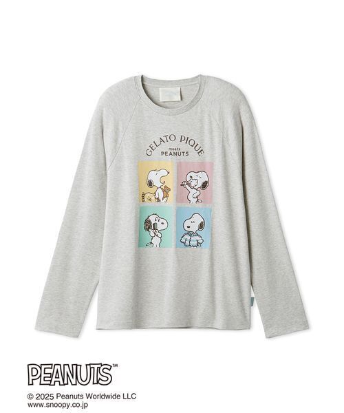 ジェラートピケ スヌーピー ルームウェア グレー L ジェラートピケ