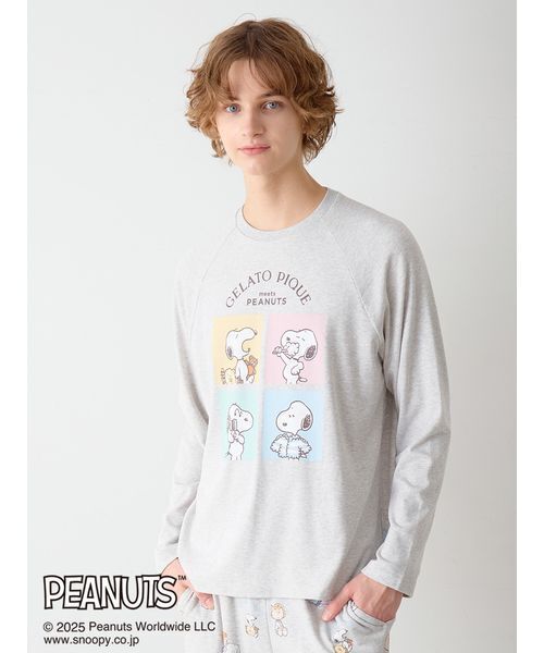 セール】【PEANUTS】【HOMME】オリジナルアート ワンポイントロンT