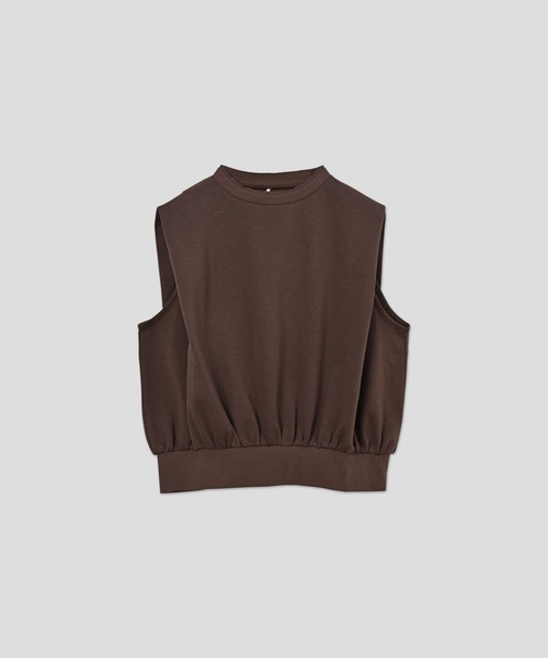 WHYTO.(ホワイト)の「「WHYTO. / ホワイト」ショルダータックトップス(Tシャツ/カットソー・レディース・ベージュ/ブラック/ブラウン/オフホワイト・38/36)」の3枚目の写真